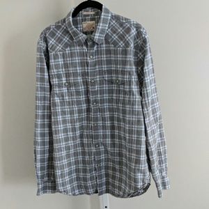 Lucky Brand men's plaid shirt with snap buttons